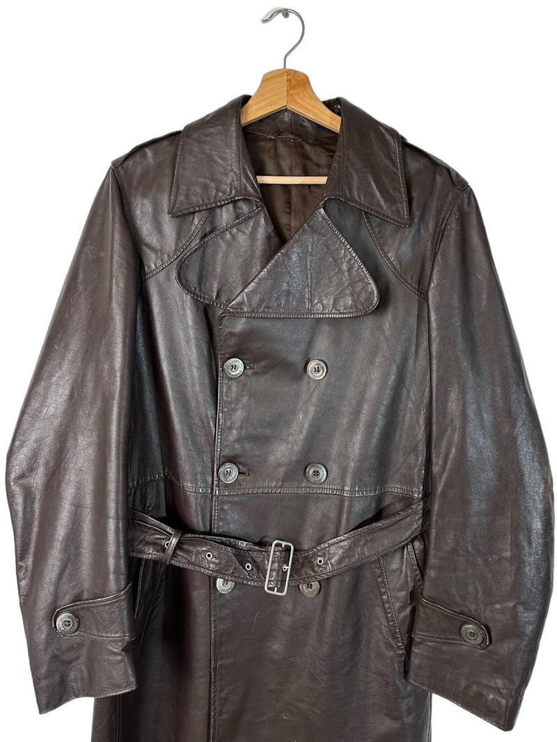 Trench vintage in pelle (L)