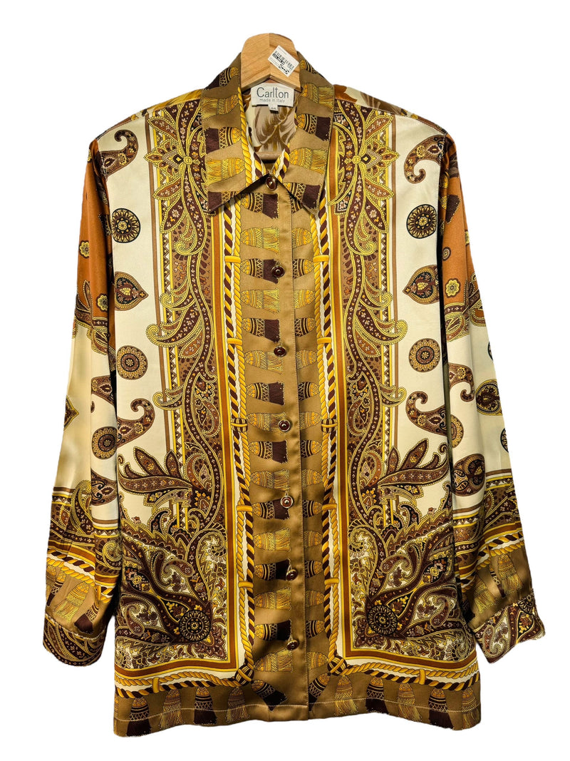 Camicia vintage in seta stile barocco