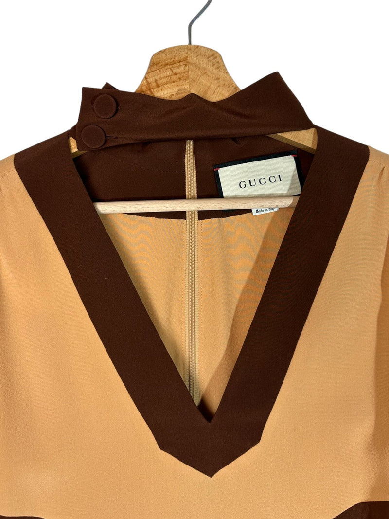 Gucci abito plissè in seta. (S)
