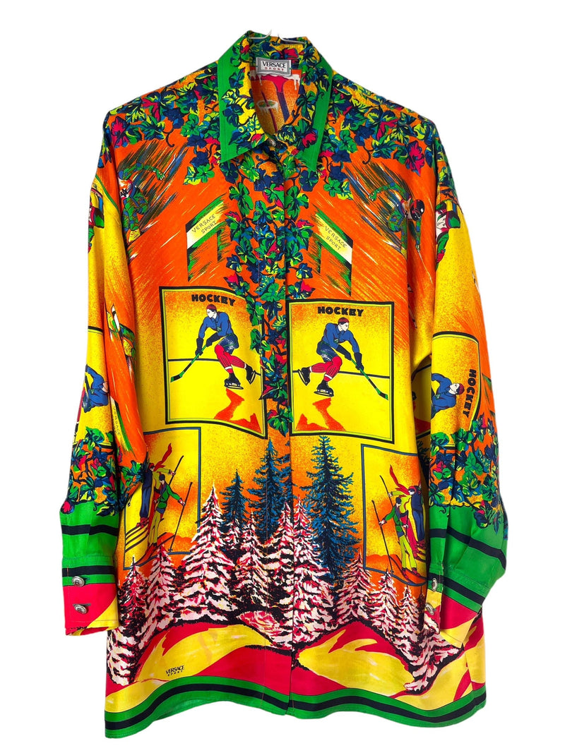 Versace sport camicia in seta anni 90s