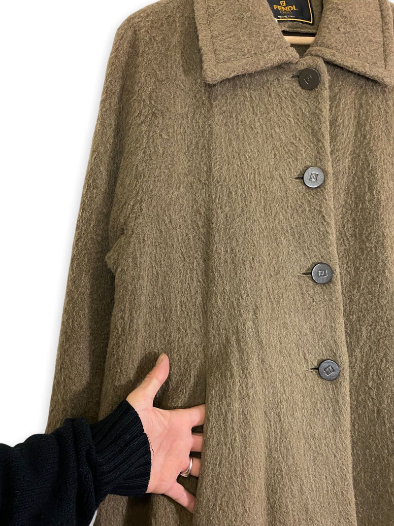 Fendi cappotto in alpaca verde. (M) freeshipping - BEATBOX COLLECTION