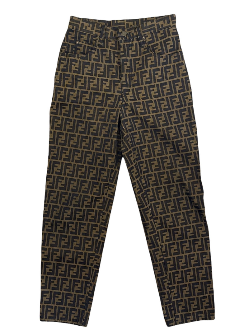 Fendi pantaloni vintage monogram. (M)